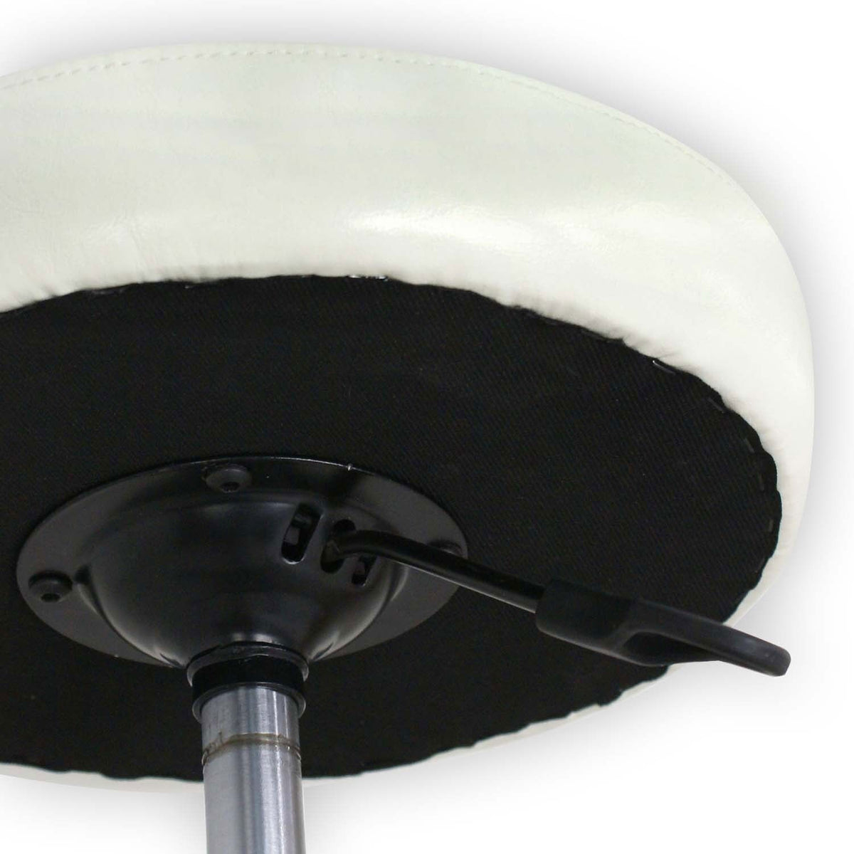 Hydraulic Adjustable Salon Stool with Swivel Seat and Wheels - White