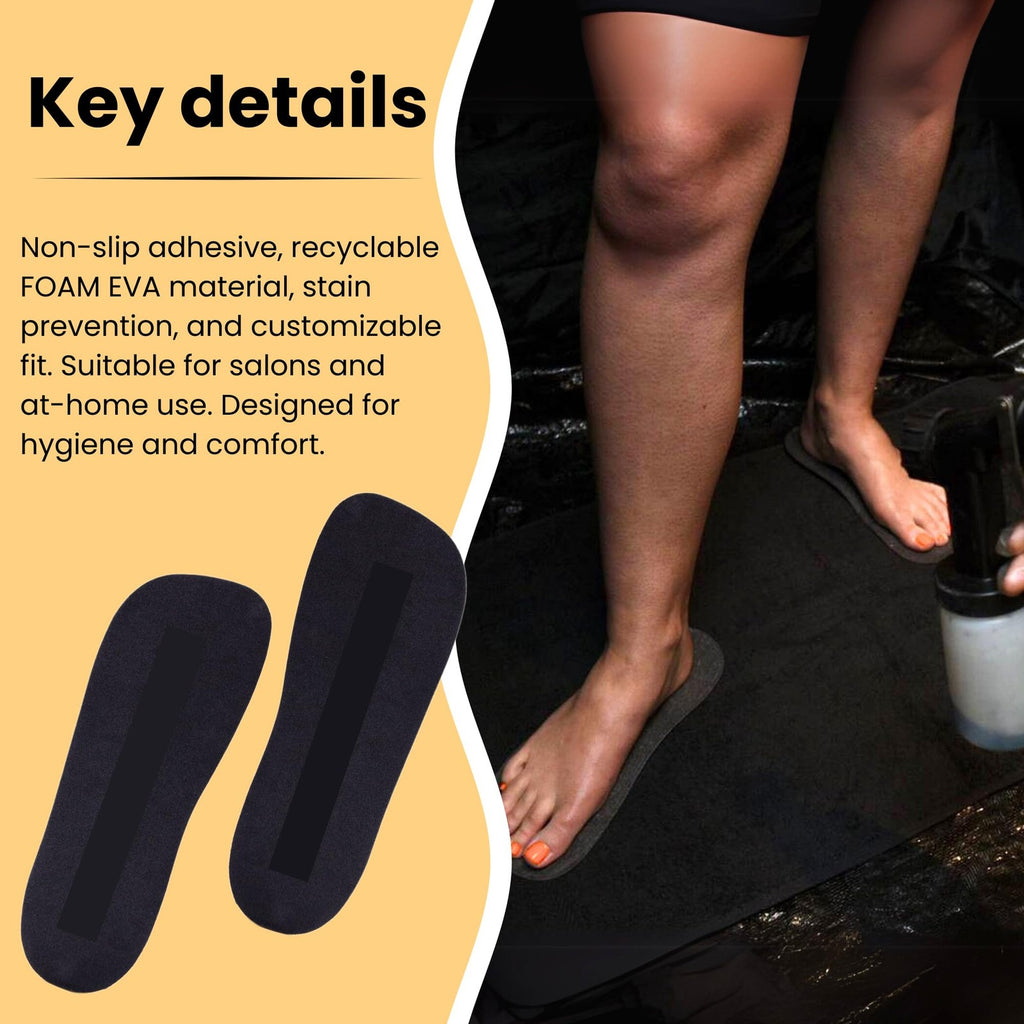 Disposable Spray Tan Feet Pads - 30 Pairs Non-Slip Foam Foot Protectors
