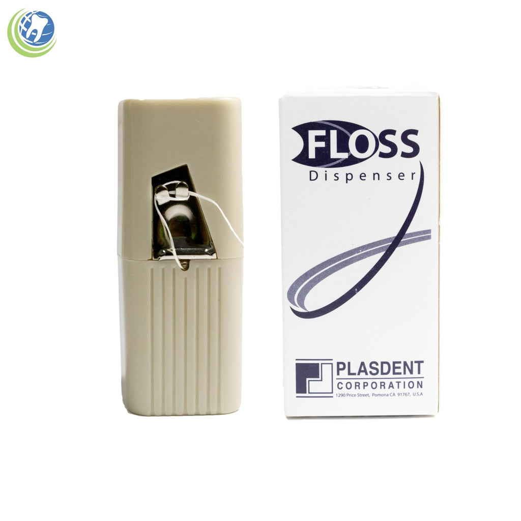 Dental Floss Dispenser with 2 Mint Waxed Floss Refills - 200 Yards