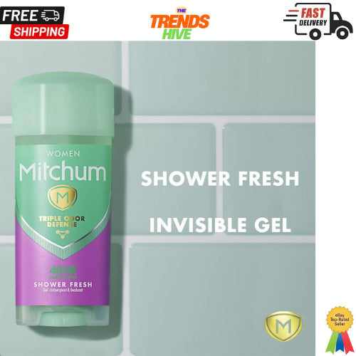 Mitchum Triple Odor Defense Gel Deodorant Shower Fresh 3.4 oz Pack of 2