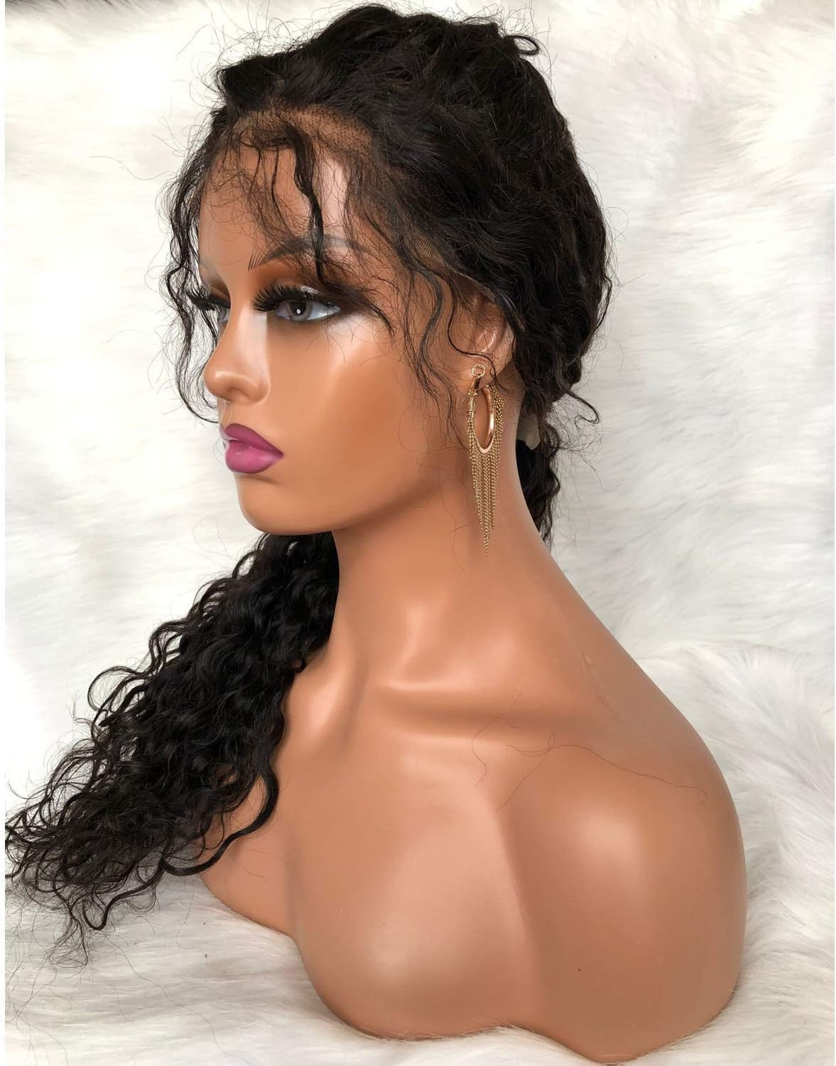 Realistic Female Mannequin Head with Shoulders for Wigs & Display