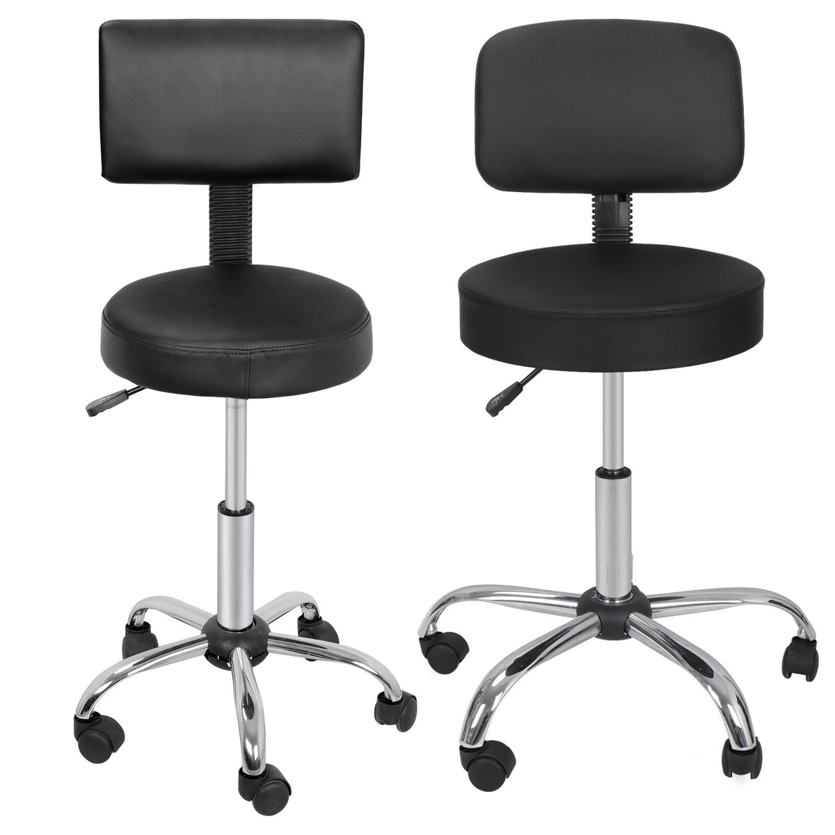 Adjustable Hydraulic Salon Stool with Backrest for Spa & Hairdressing