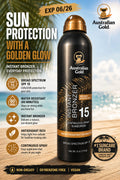 Australian Gold SPF 15 Continuous Spray Sunscreen with Bronzer 6oz