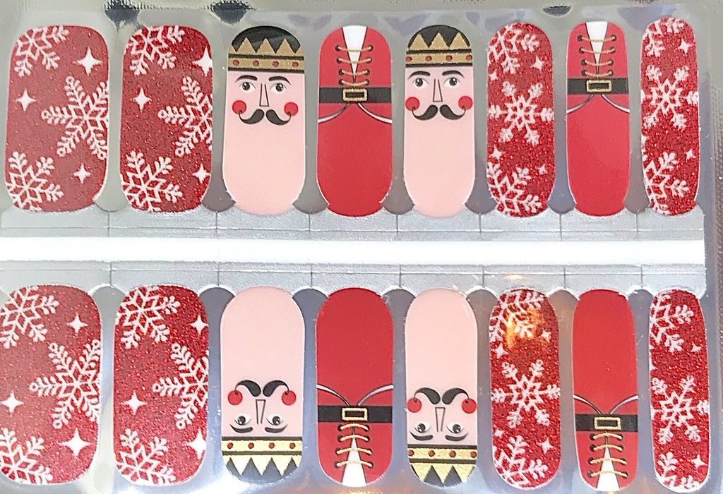 Color Nail Polish Strips 16 Count Nutcracker Design - Easy Nail Art