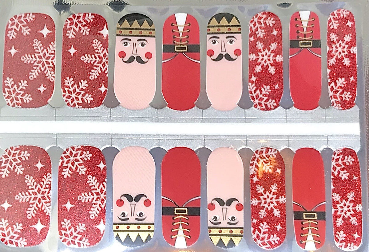 Color Nail Polish Strips 16 Count Nutcracker Design - Easy Nail Art