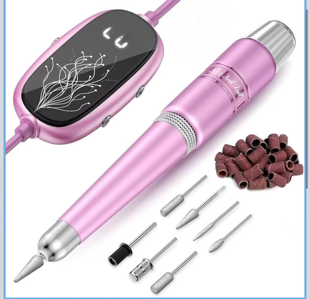 USB Electric Nail Drill for Acrylic Gel Nails Portable Manicure Tool