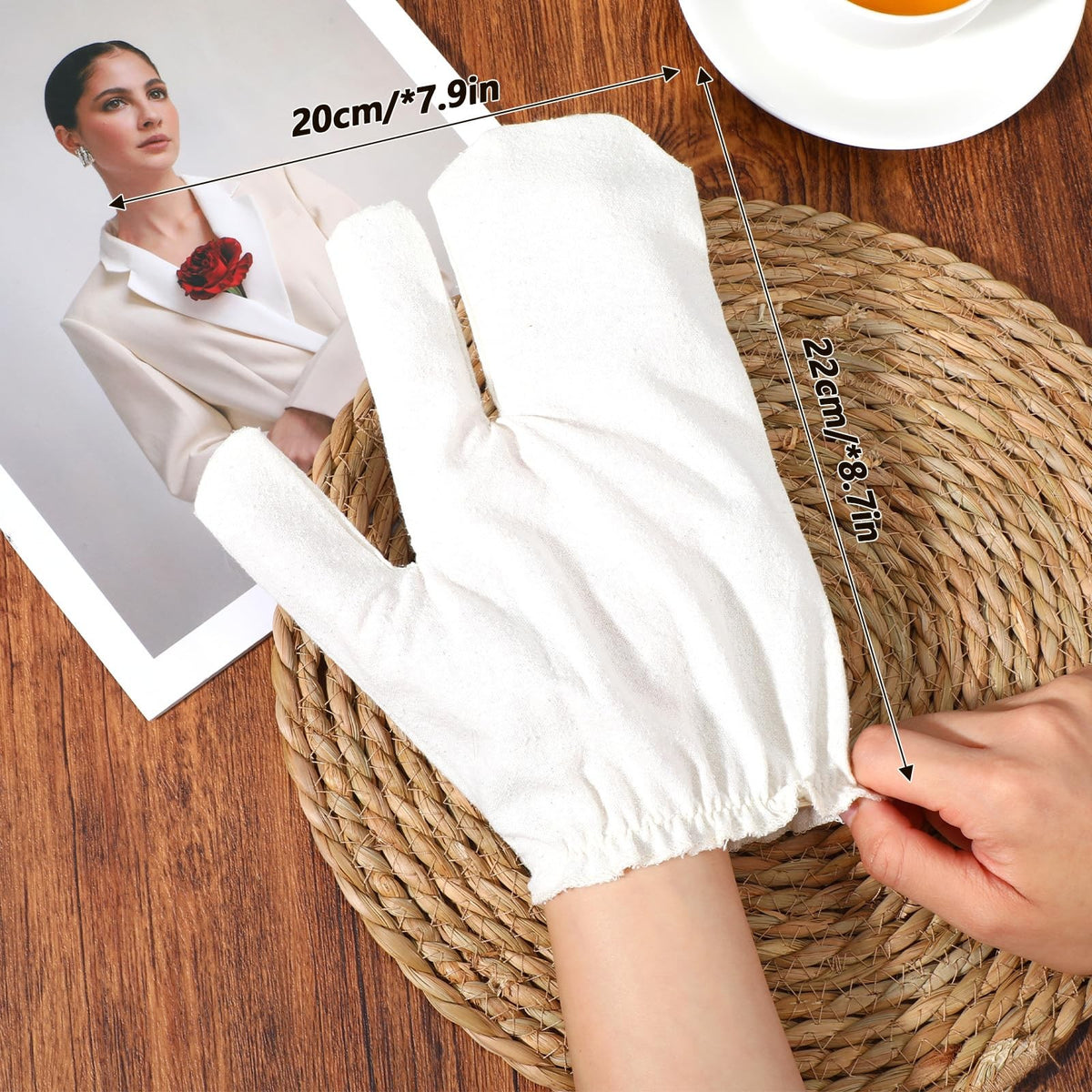 Raw Silk Exfoliating Gloves - Ayurvedic Skin Massage Mitts Set of 2