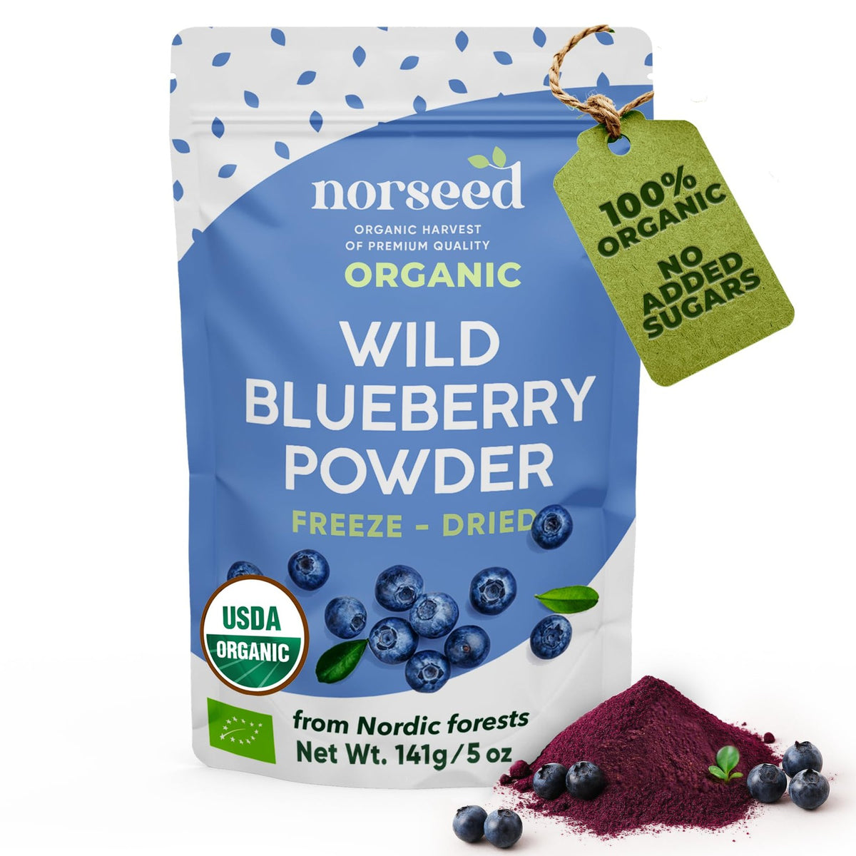 Organic Wild Blueberry Powder 5oz - Antioxidant Superfood for Smoothies & Baking