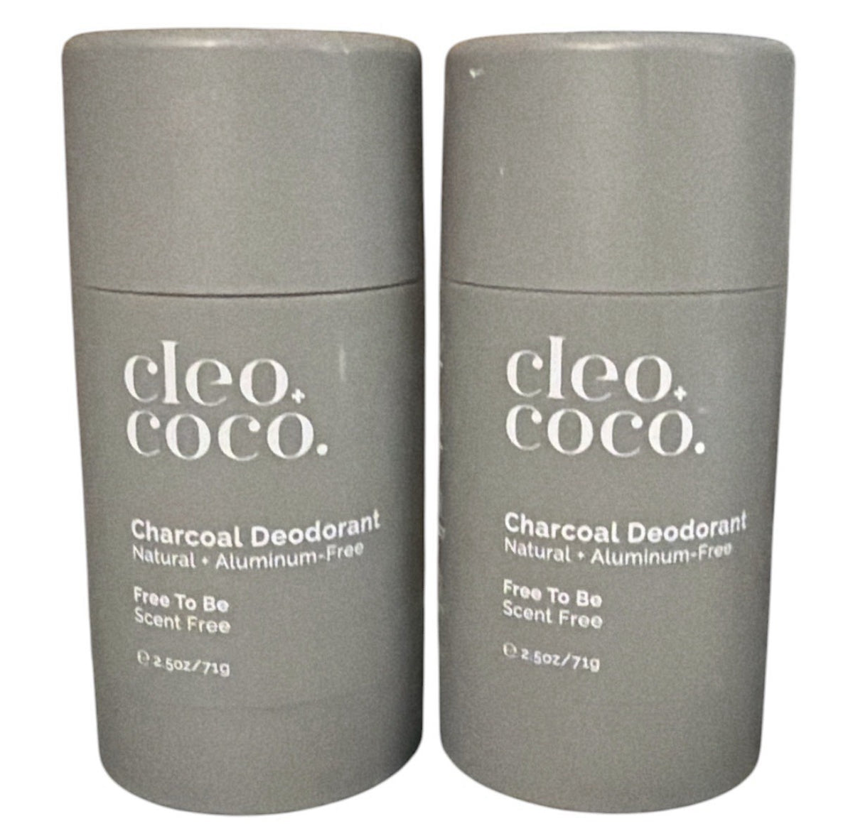Natural Charcoal Deodorant Free To Be Scent-Free 2.5 oz Pack of 2