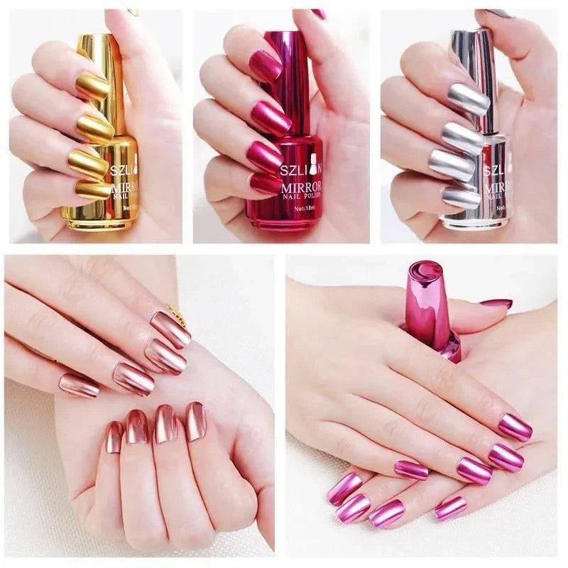 Gold Metallic Nail Polish - Long-Lasting Nail Art Varnish for DIY & Salon