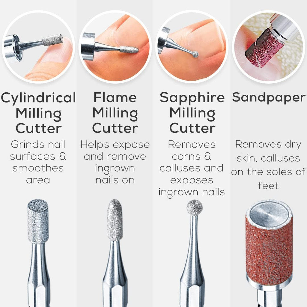 Professional Nail Drill Kit with 10 Attachments, Portable Electric File for Acrylic & Gel Nails