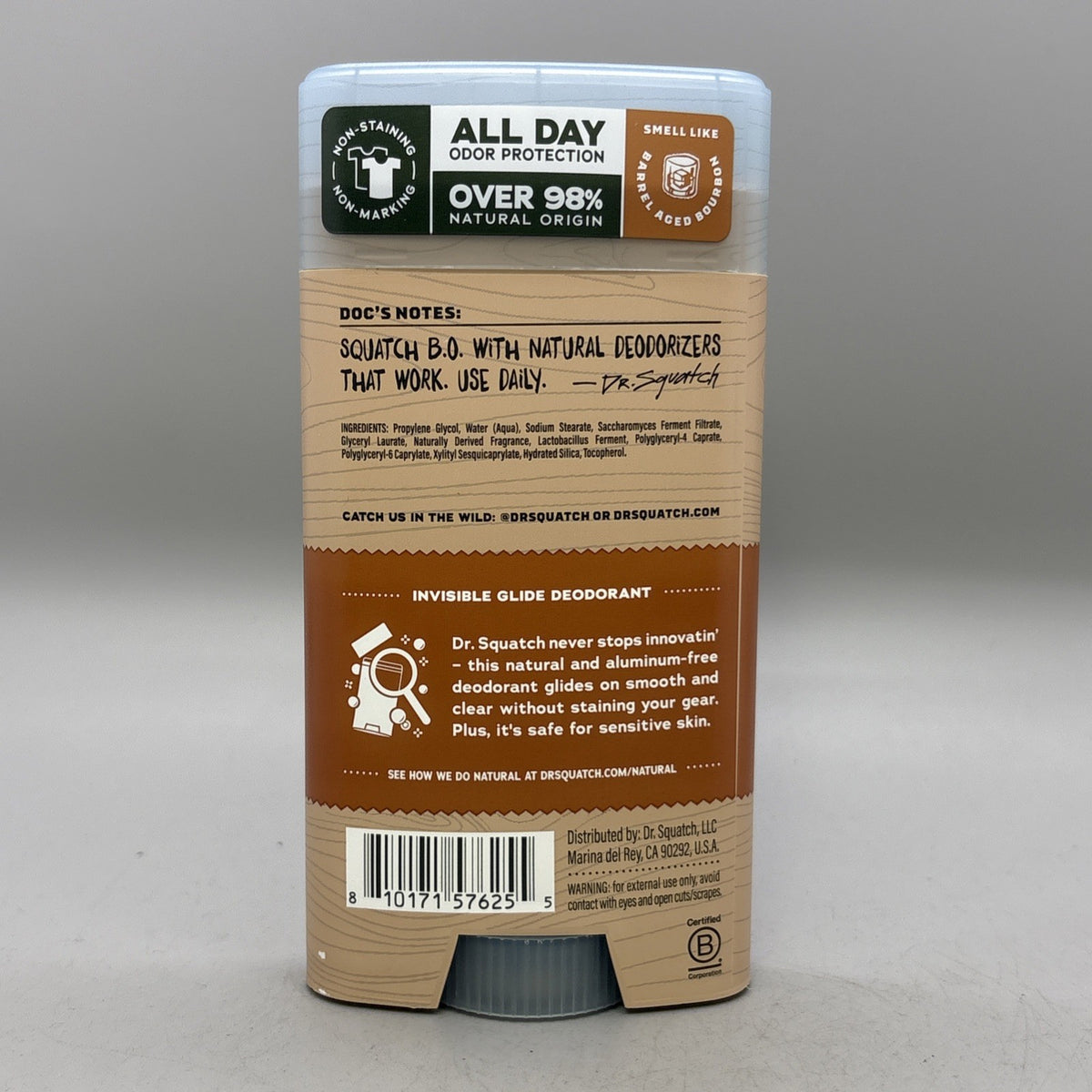 Men's Natural Deodorant Wood Barrel Bourbon 2.65 oz - Dr. Squatch