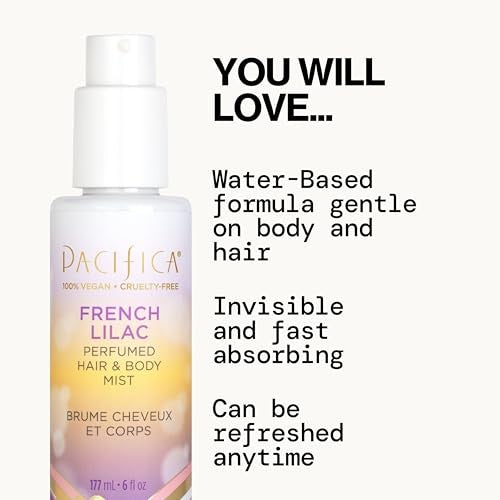 French Lilac Perfumed Body & Hair Mist - Vegan, Alcohol-Free, 6 Fl Oz