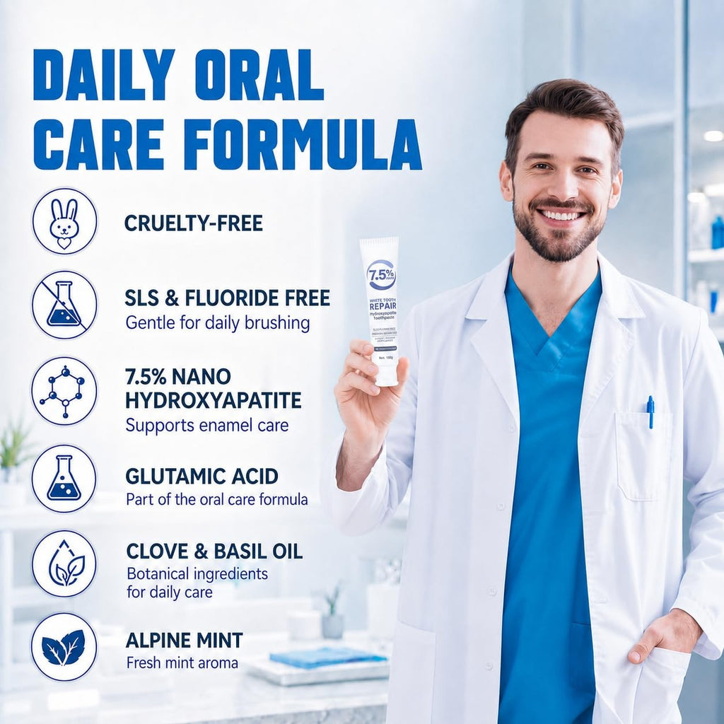 Nano Hydroxyapatite Toothpaste for Adults - Fluoride-Free Enamel Strengthening, Sensitive Relief & Fresh Breath Pack of 2