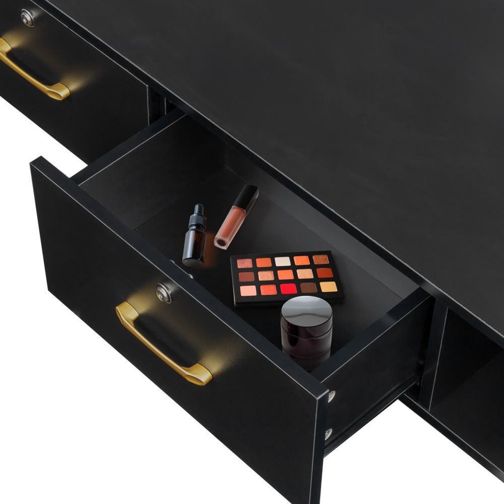 Wall Mount Styling Barber Station with Lockable Drawers and Tool Holders for Salon
