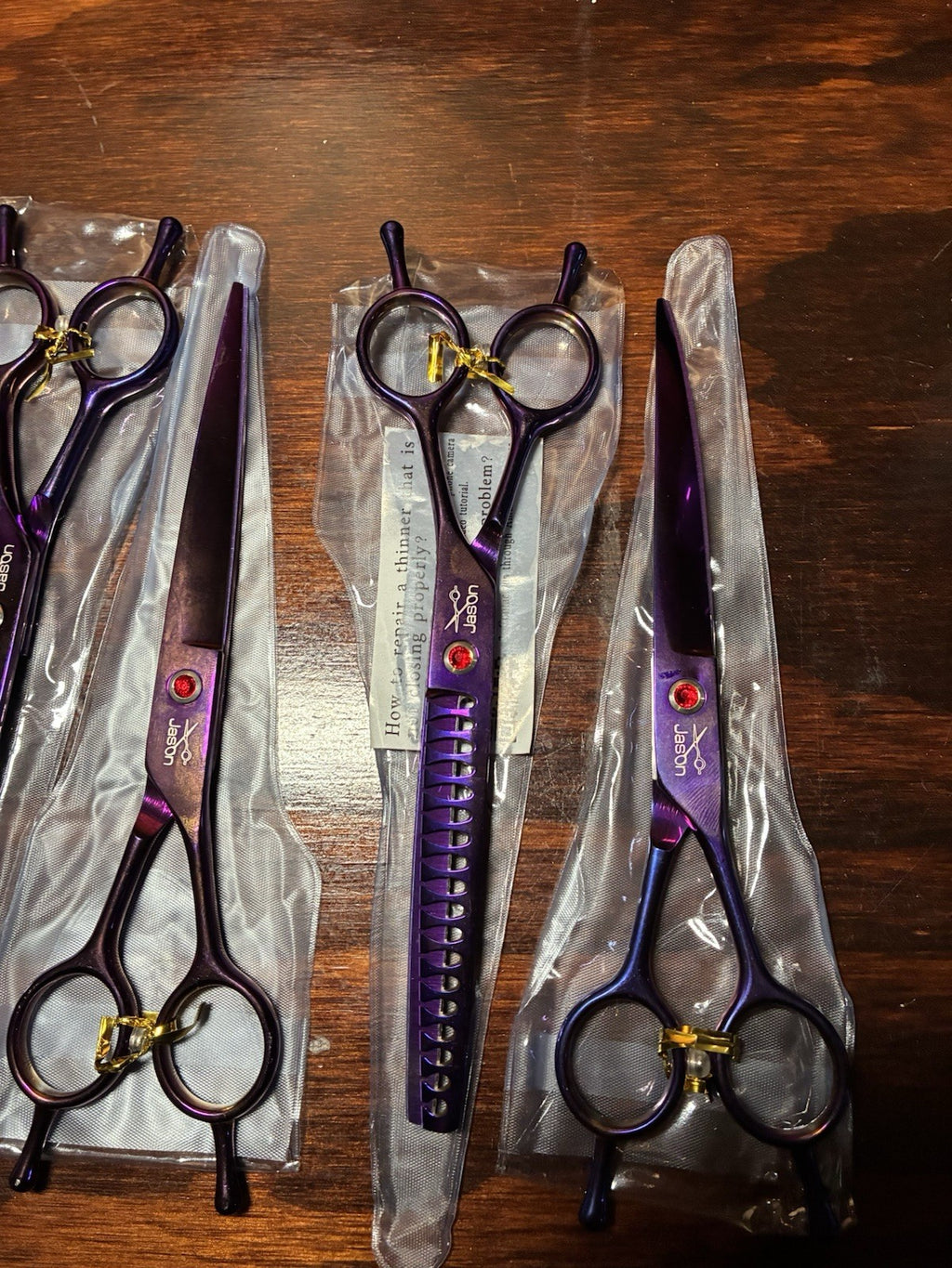 Dog Grooming Scissors Kit 6-in-1 Straight Thinning Chunker Curved Shears