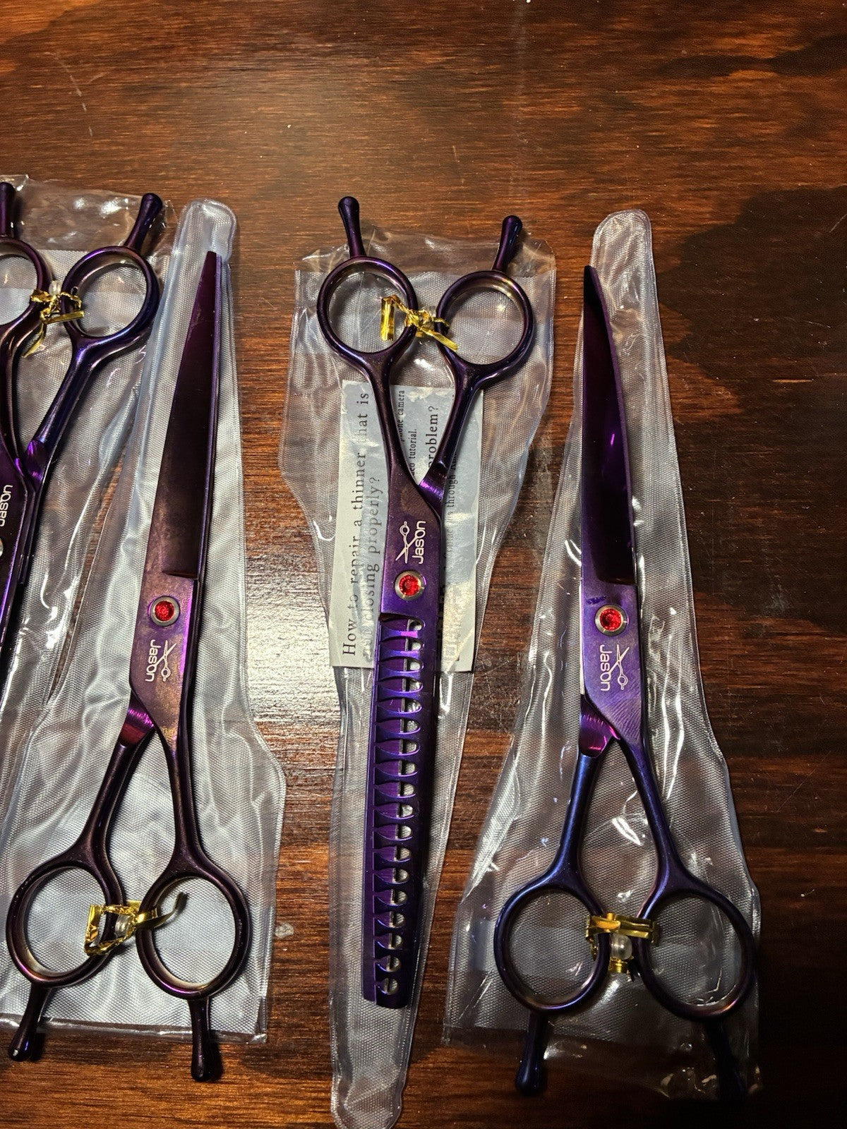 Dog Grooming Scissors Kit 6-in-1 Straight Thinning Chunker Curved Shears