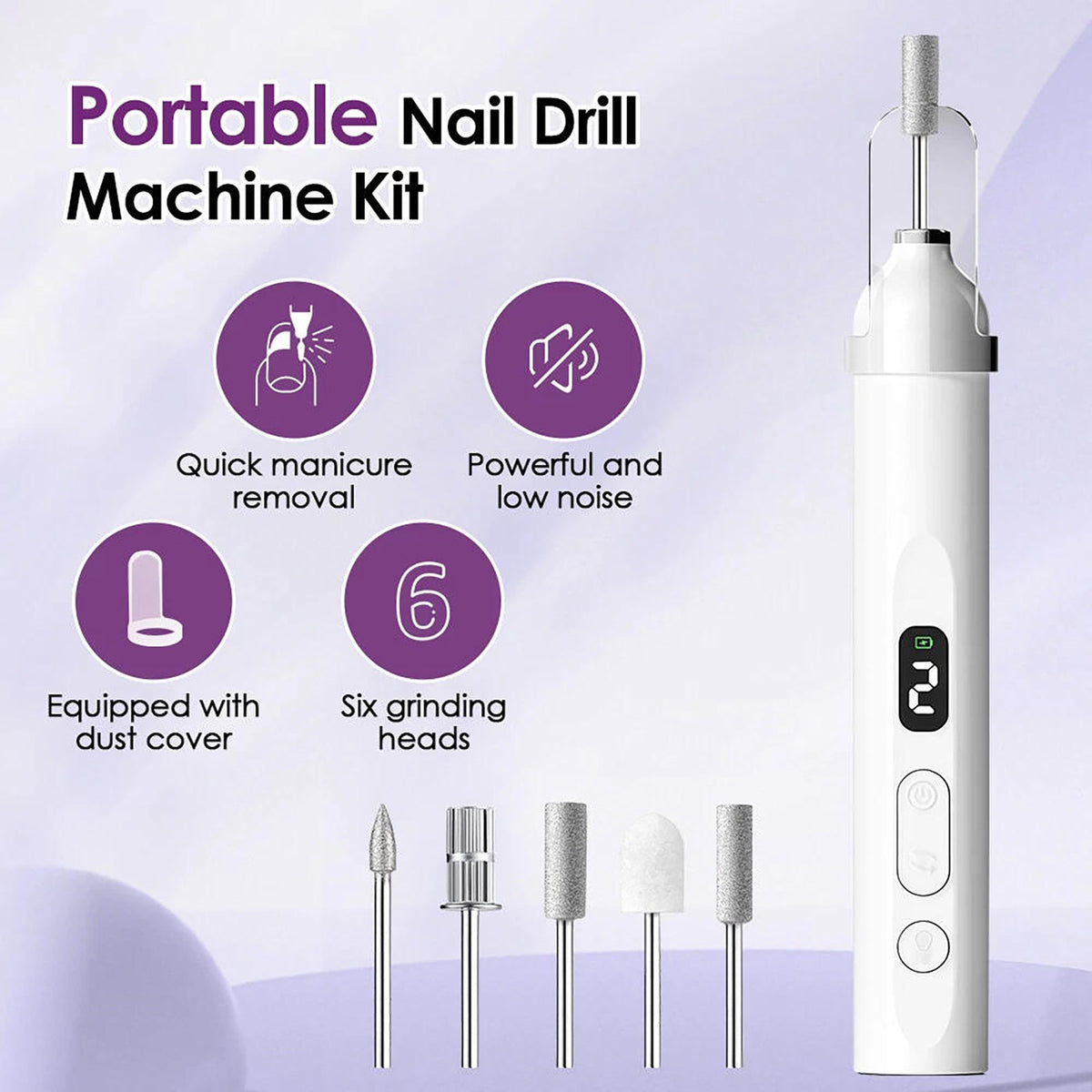 Electric Nail Drill Kit for Thick Toenails Manicure Pedicure Set