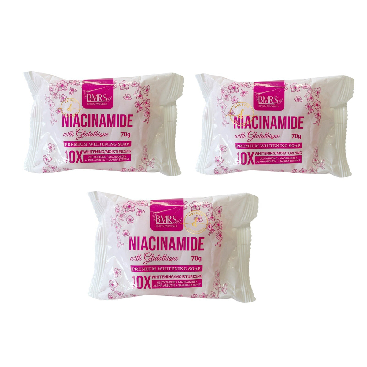 Niacinamide with Glutathione Brightening Soap - 70g Each, Pack of 3