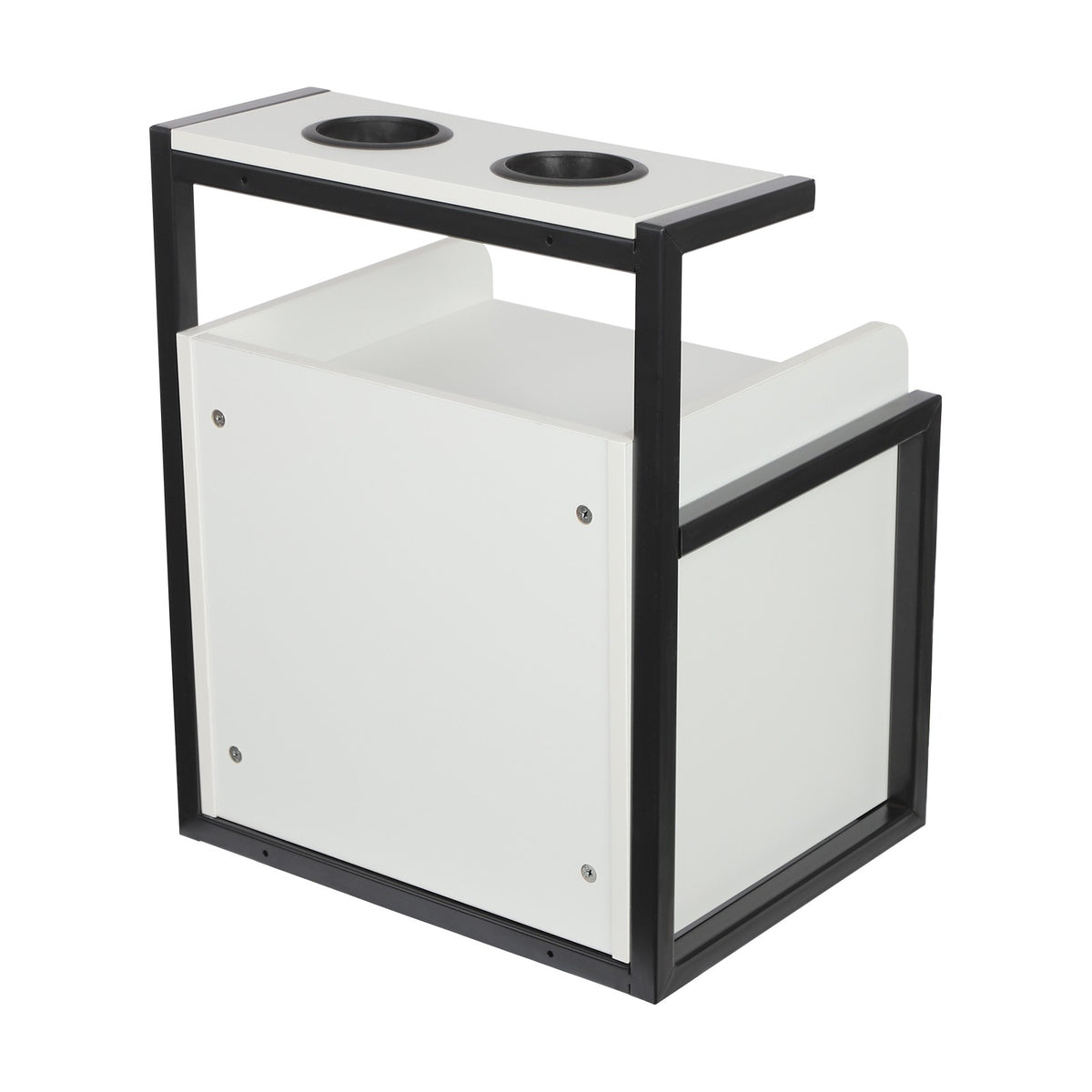 2-Drawer Wall Mounted Salon Storage Cabinet 40x30x48cm Black & White