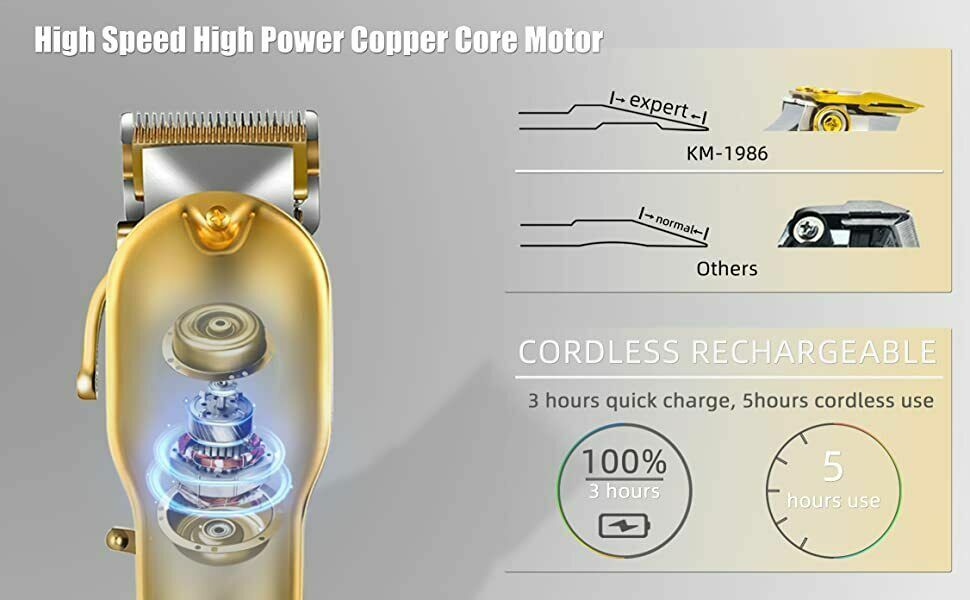 Cordless Professional Hair Clippers & Trimmer Kit with LED Display