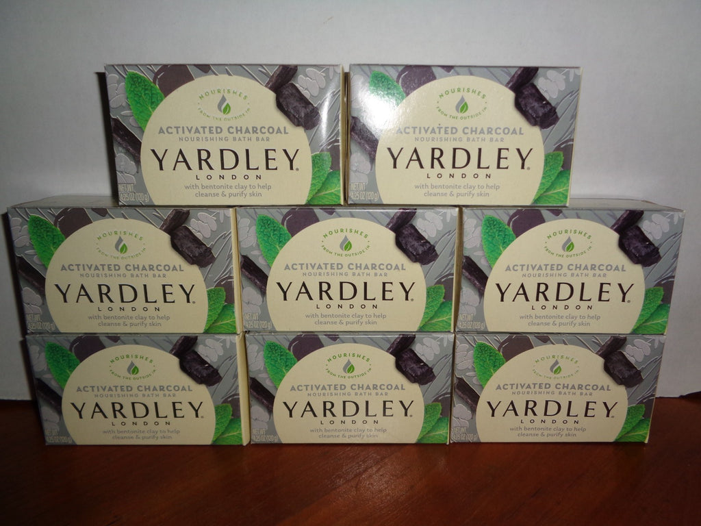 8-Pack Activated Charcoal Moisturizing Bath Soap Bars - Yardley London