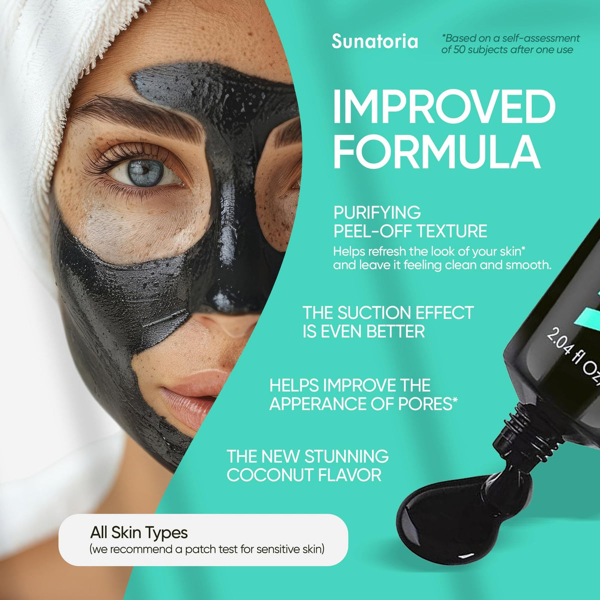 Black Peel Off Face Mask for Oily Skin, Purifying Charcoal Mask with Botanical Extracts