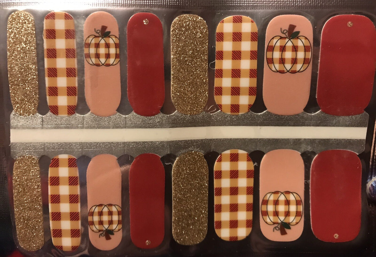 Nail Polish Strips Halloween Pumpkin Season 16 Count Manicure Decor