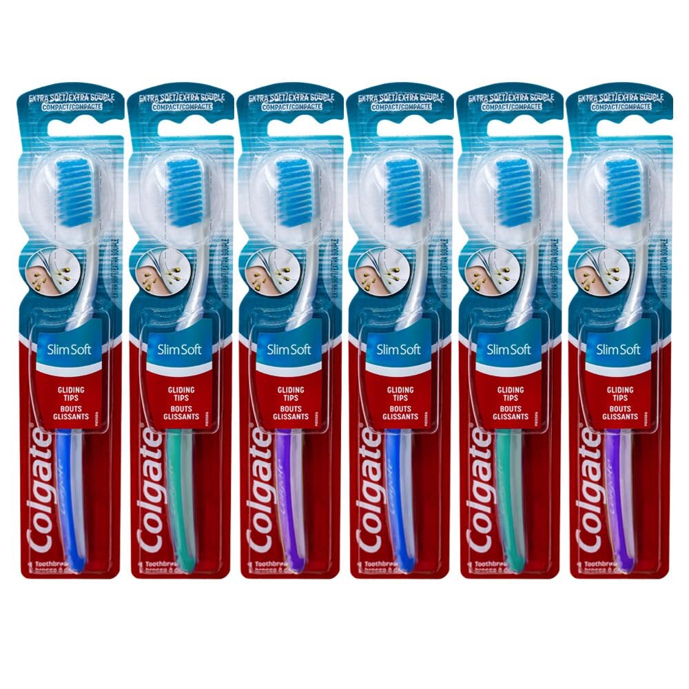 Gentle Soft Toothbrush Pack of 6 for Sensitive Gums - Ultra Slim Bristles