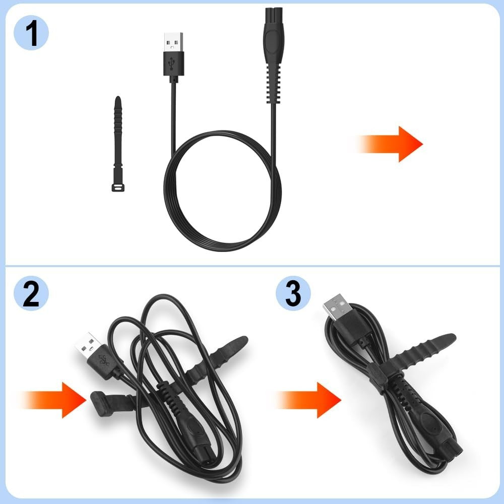 USB Charger Cord for Philips Norelco OneBlade 360 & Shavers - 3.3FT