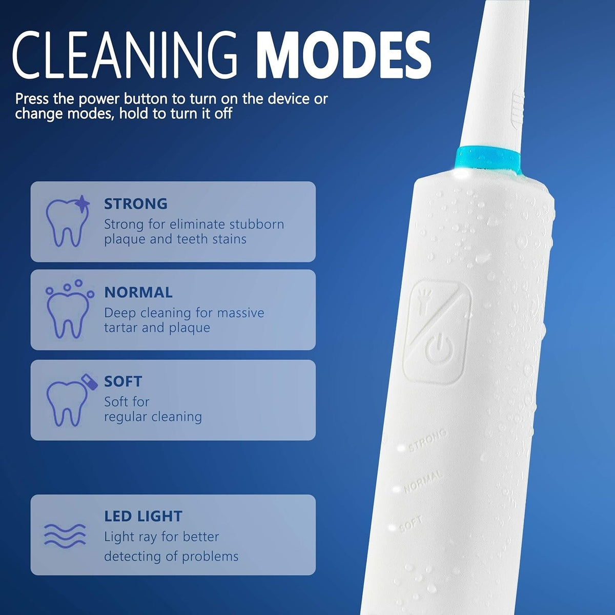 Ultrasonic Tooth Cleaner Kit for Dental Plaque Tartar & Stain Removal