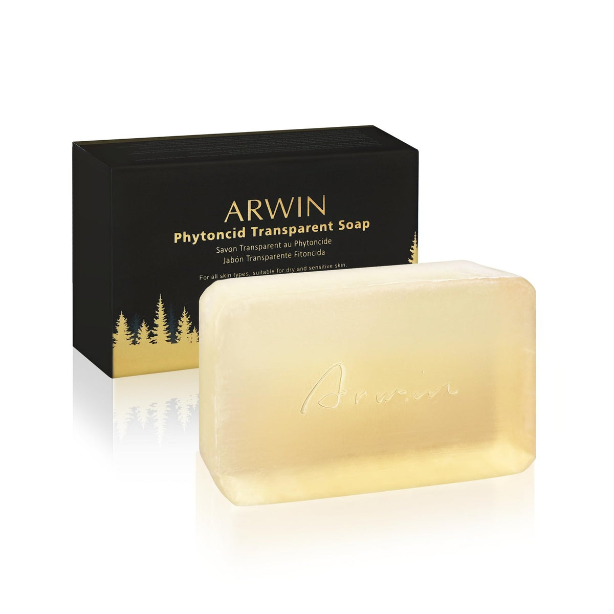 Glycerin Soap Bar 180g - Natural Transparent Face & Body Cleanser with Pine Scent