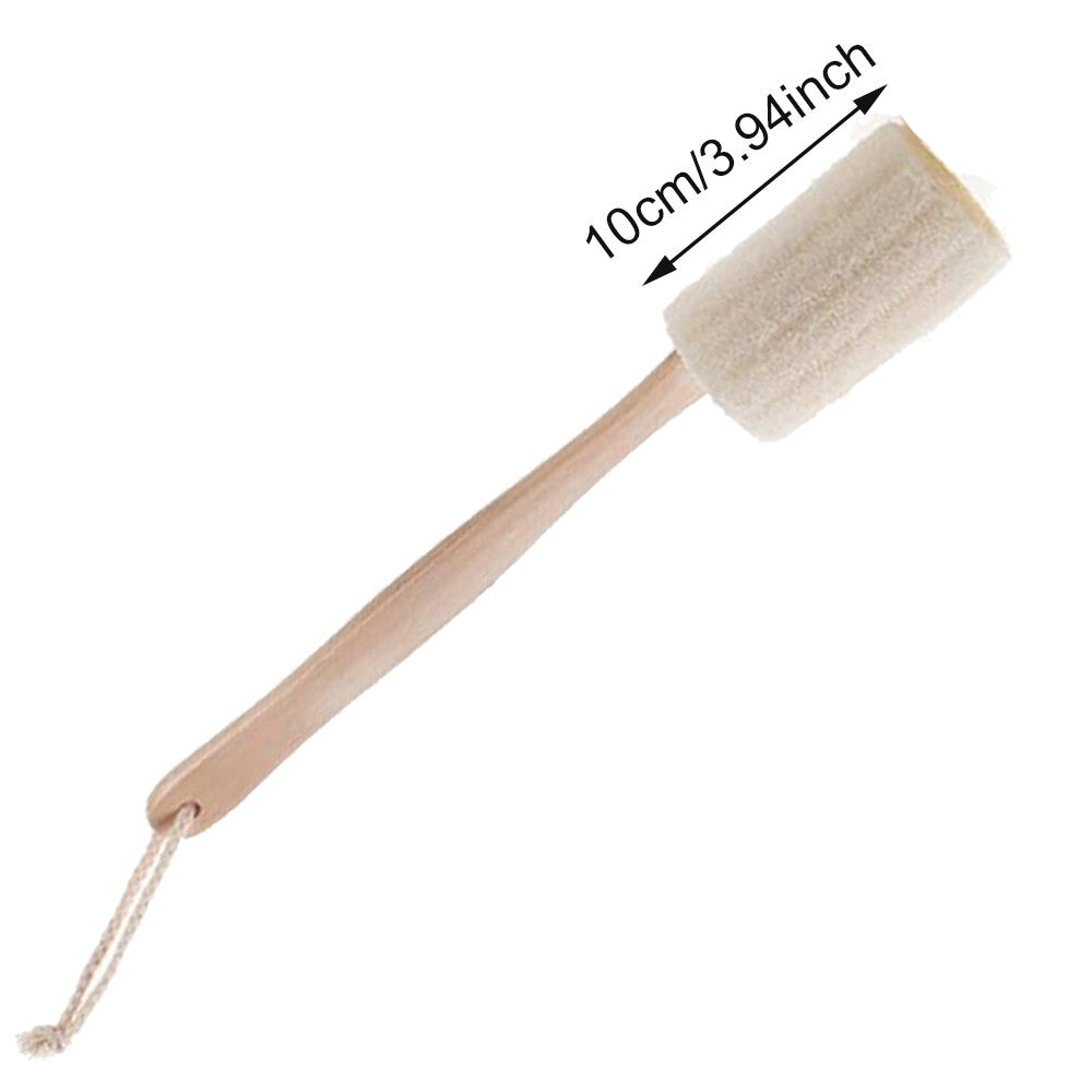4Pcs Wooden Loofah Back Scrubber Bath Brush Exfoliating Long Handle