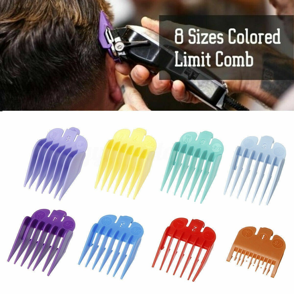 Hair Clipper Guard Set for Trimmers - 8 Piece Attachments for Wahl