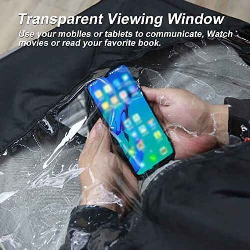 Adult Hair Cutting Cape with Transparent Window and Adjustable Clips - Salon Barber Gown