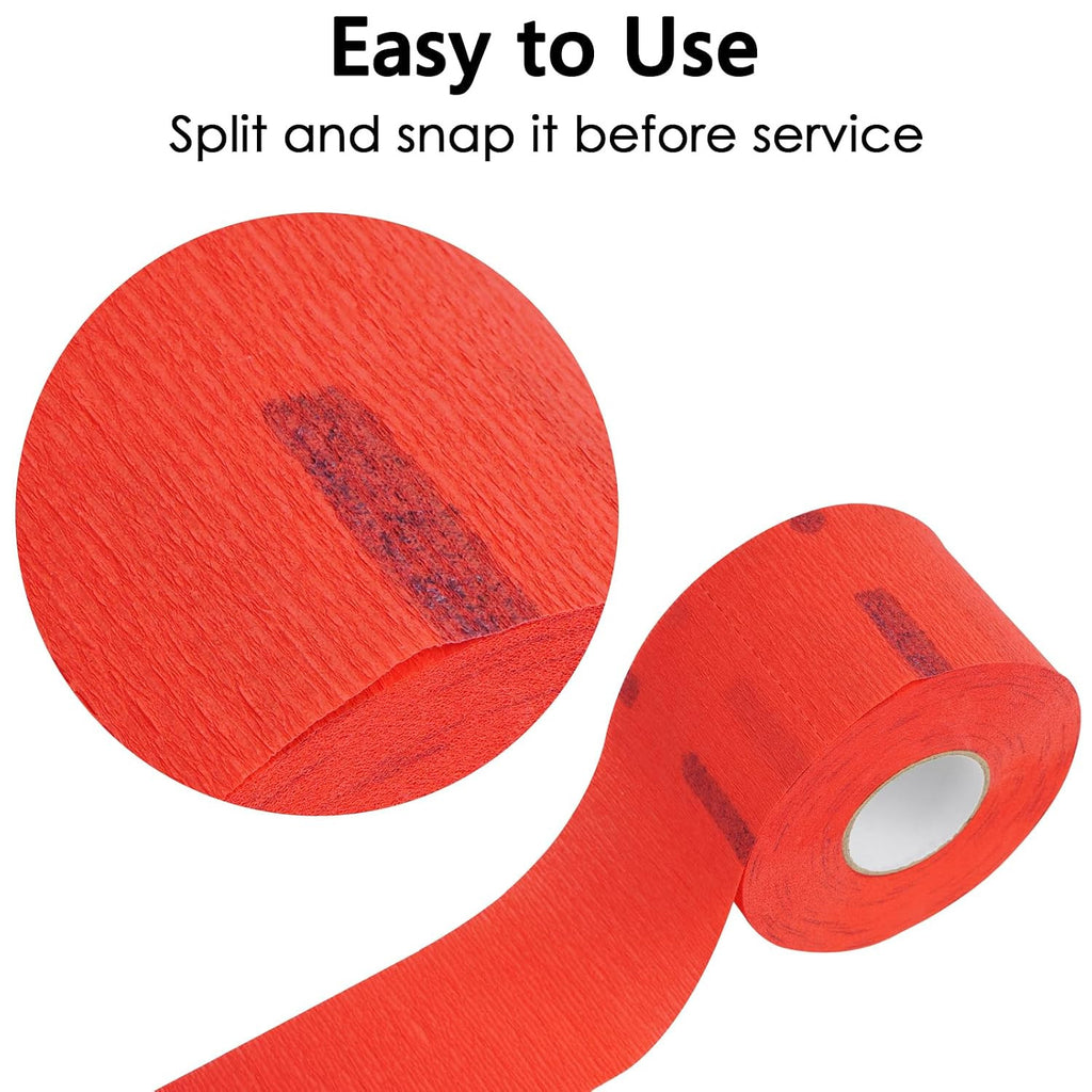 Disposable Paper Neck Strips for Hair Salons and Barbershops - 5 Rolls, 500 Sheets