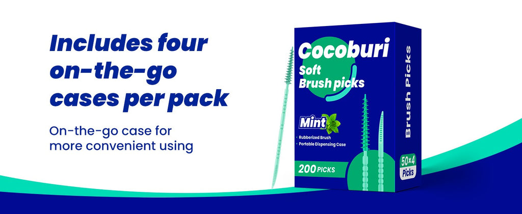 Soft Silicone Interdental Brushes & Dental Picks 200 Count Family Pack
