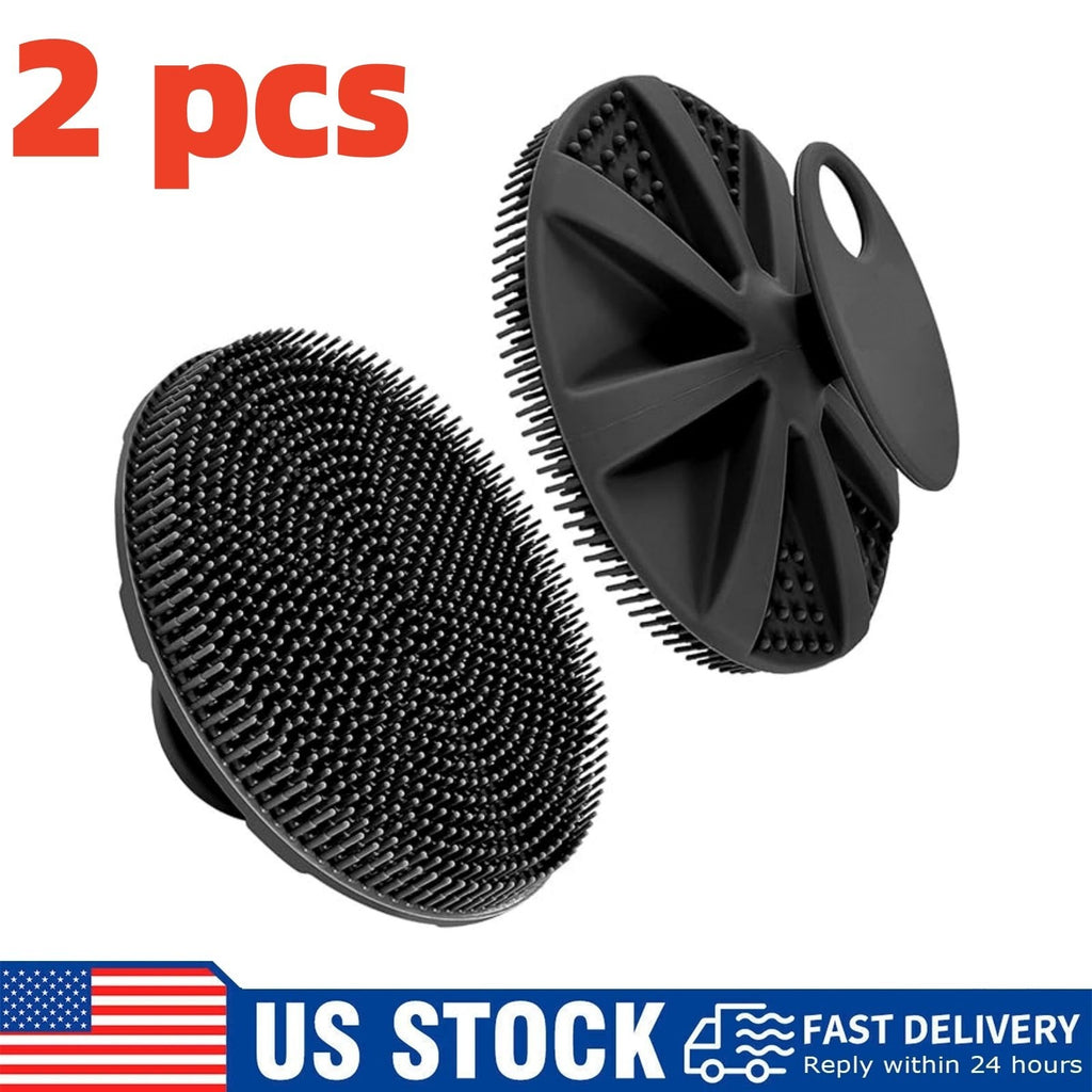 Food-Grade Silicone Body Scrubber Shower Brush - Gentle Deep Cleansing, Hygienic & Durable