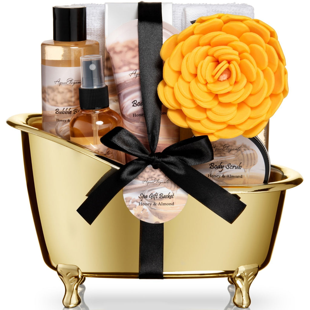 Luxury Spa Gift Basket for Women - Honey & Almond Bath Set