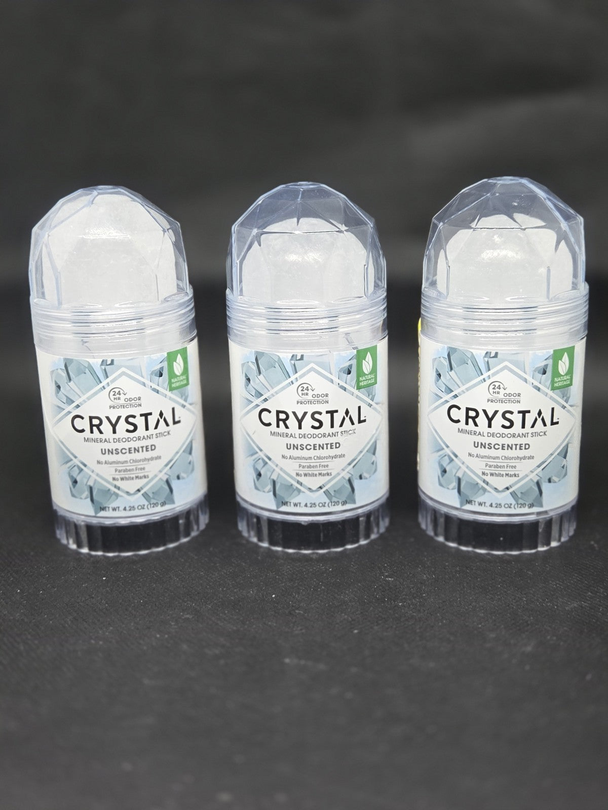 3-Pack Unscented Mineral Deodorant Sticks - 4.25 Ounce Each