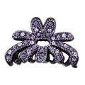 Large Rhinestone Hair Claw Clip for Thick Hair Violet - Elegant Plastic Clamp
