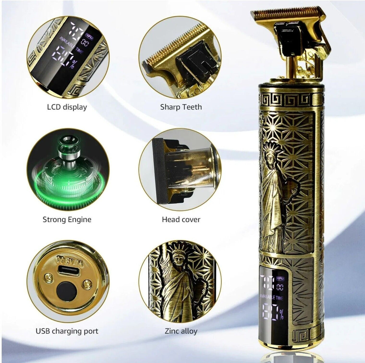 Cordless Professional Hair Clippers Trimmer for Men Beard Haircut