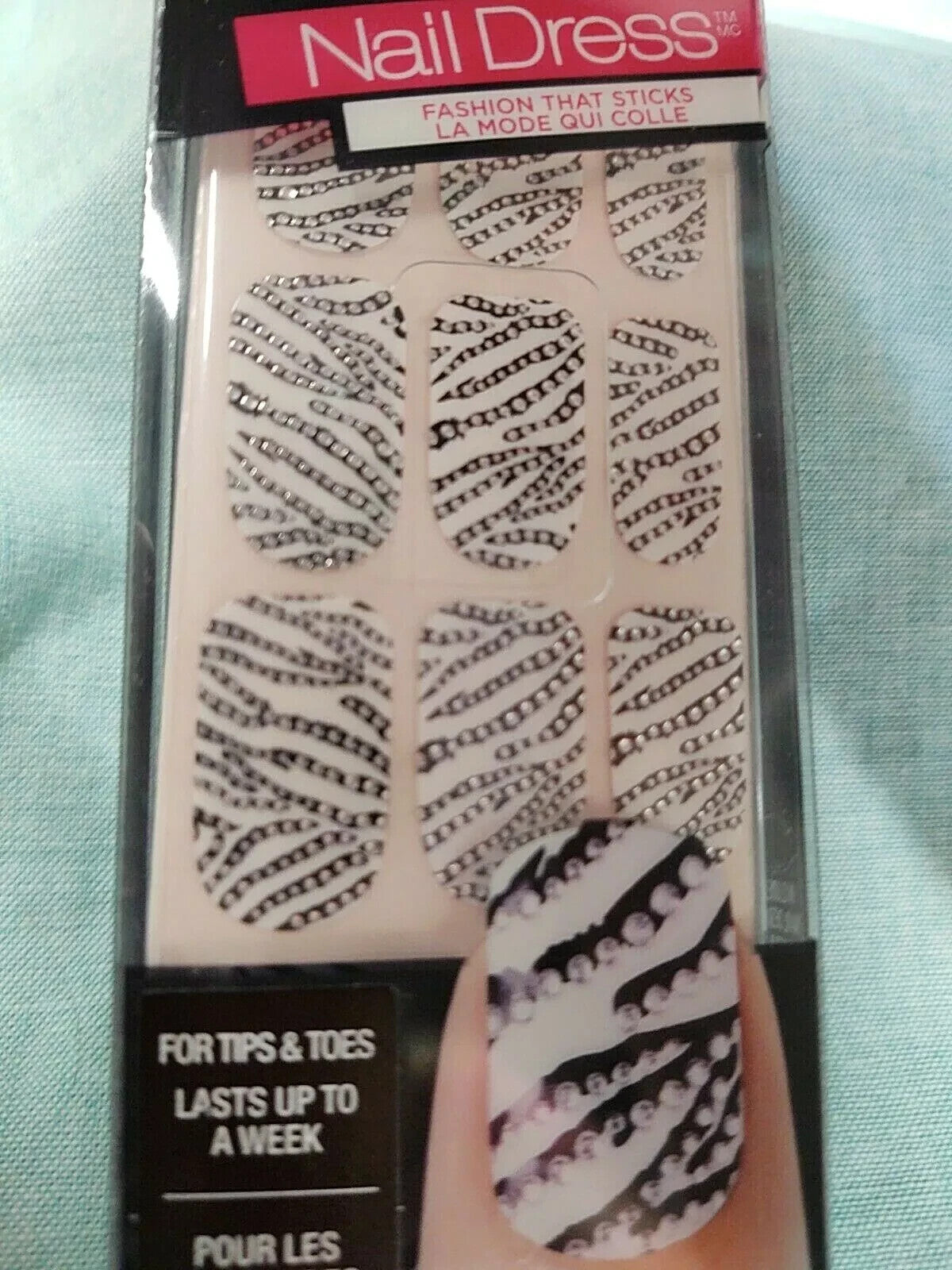 36 Pack Nail Wraps Polish Strips Garter Zebra Design for Nails