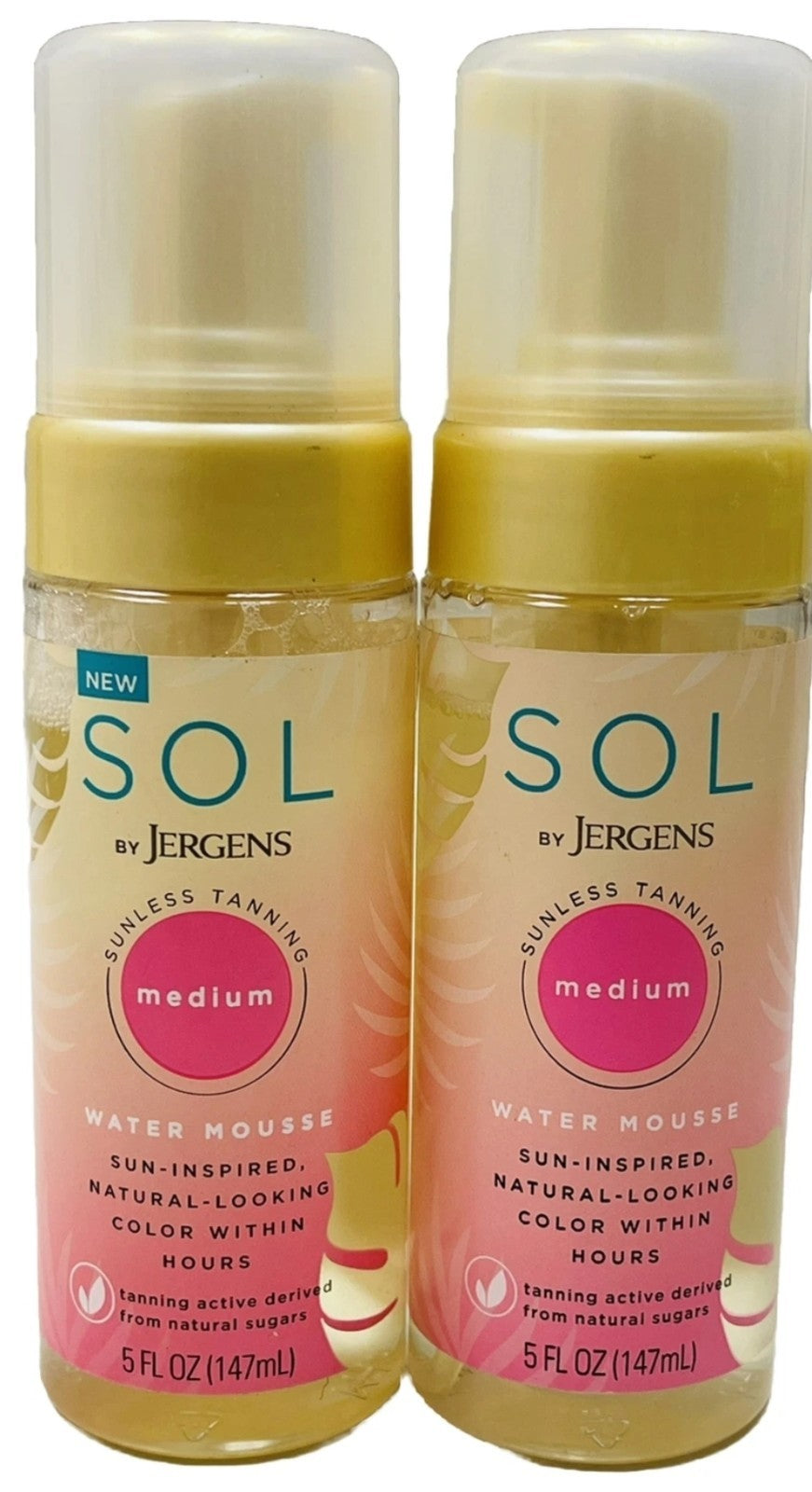 Sunless Tanning Mousse Medium Water Foam - Pack of 2, 5 oz Each