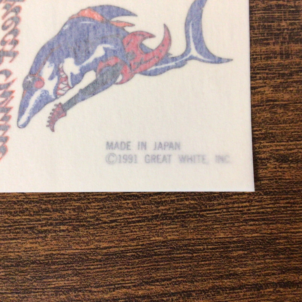 Great White Temporary Tattoo Rock & Roll Music Vintage 1991 – Fake Ink