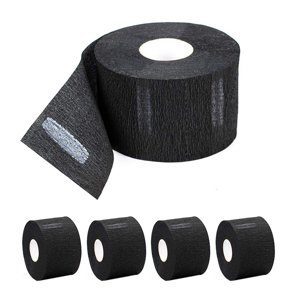 Disposable Barber Neck Strips 500pcs Black Stretchy Paper Neck Bands for Salon