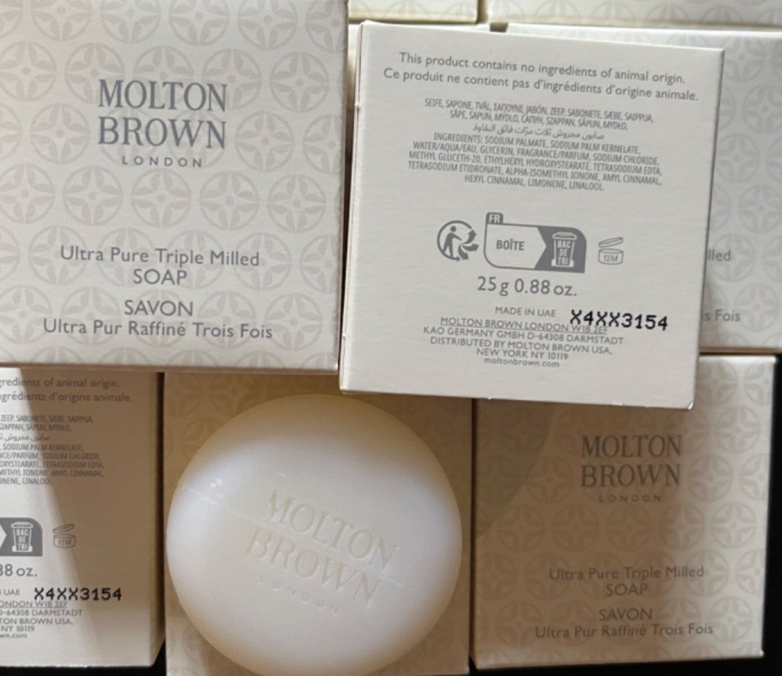 Set of 6 Mini Molton Brown Ultra Pure Triple Milled Soaps - 0.88oz Each