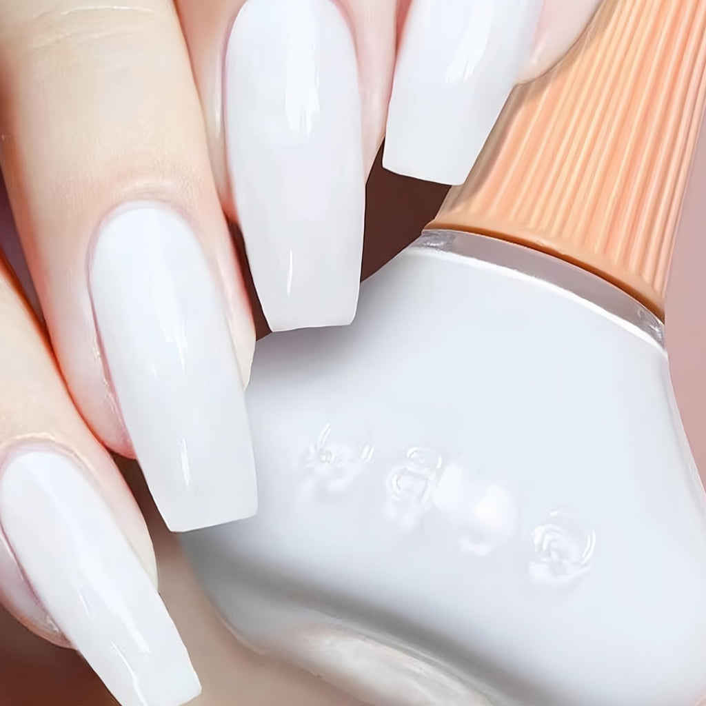 Quick Dry White Nail Polish - Milky White Long-Lasting Glossy Finish
