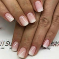 24PCS Press On Nails Set - Square Gradient Blue Fake Nails with Long Acrylic Gloss