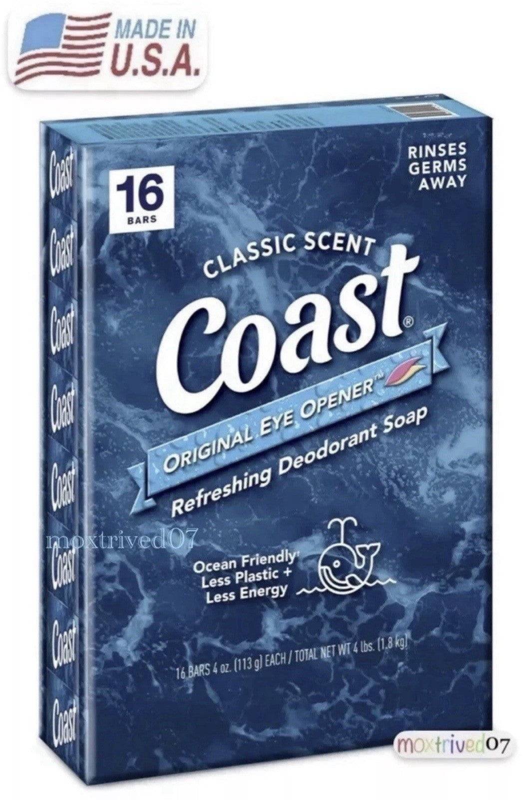 Deodorant Bar Soap 16 Pack - Refreshing Classic Scent, Antibacterial, Made in USA